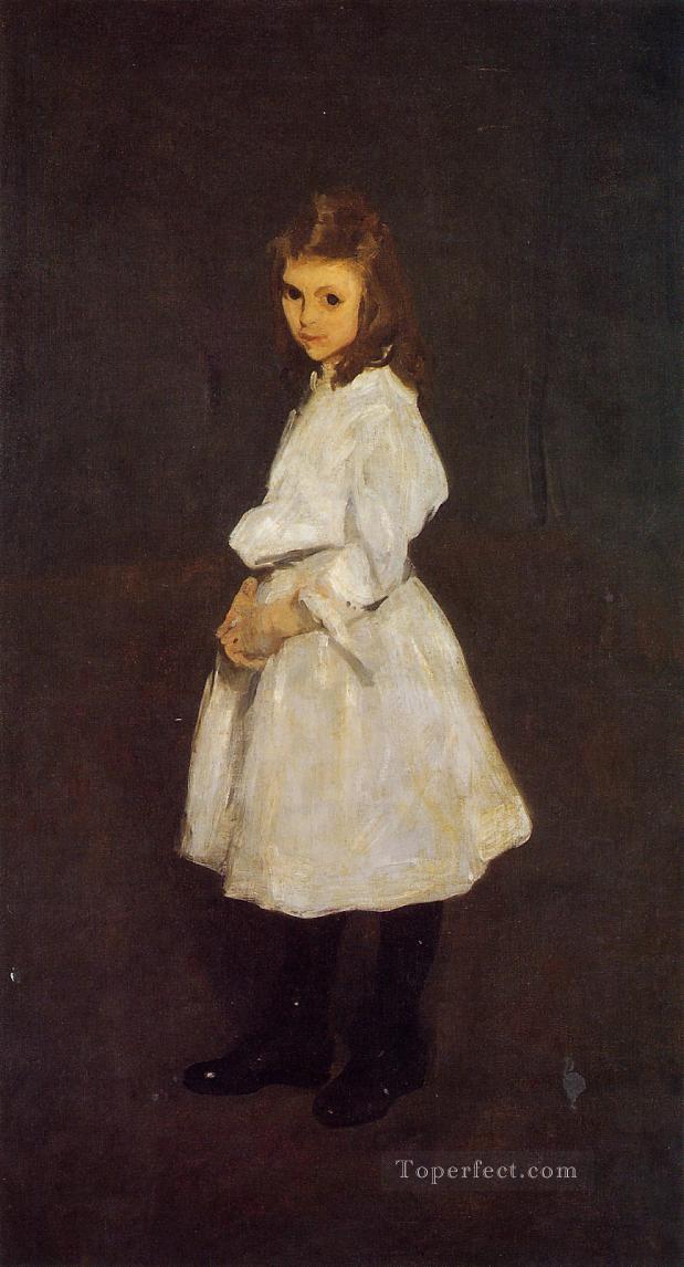 Niña de Blanco, también conocida como Queenie Barnett, Escuela Ashcan realista, George Wesley Bellows Pintura al óleo